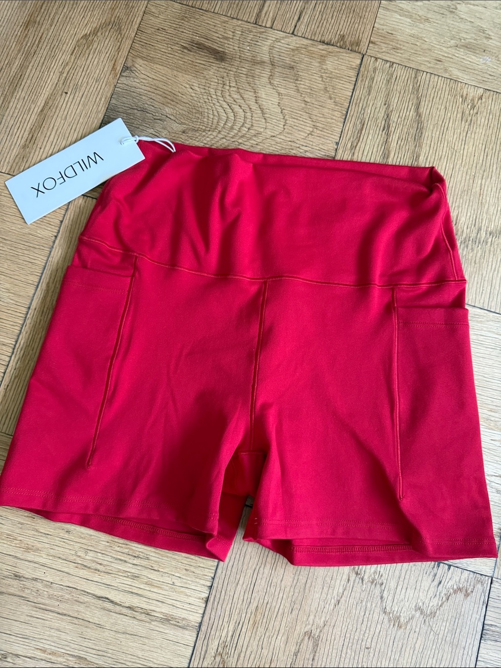 Wildfox Women's High-Waist Red Bike Shorts